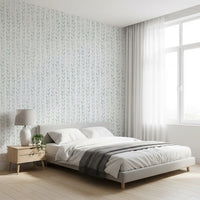 Papel de parede Serene Sage Leaf Vertical Trails