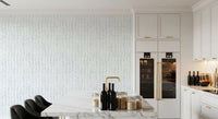 Papel de parede Serene Sage Leaf Vertical Trails