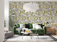 Ruhige blaue Blumenstudie „Wiese“ – Tapete