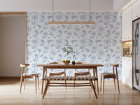 Breezy Blue Palm Orchard Wallpaper⁠