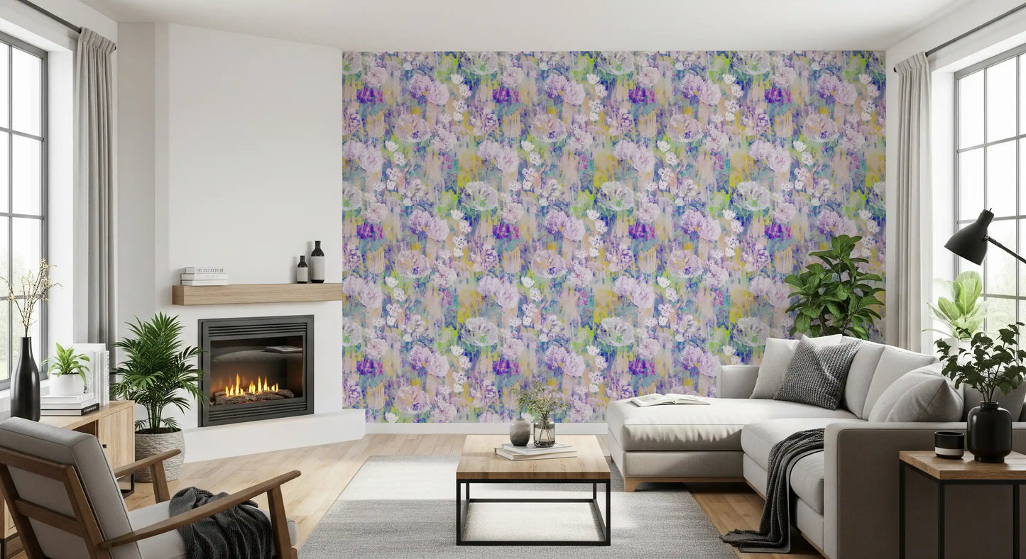Abstract Painted Peony Bloom Wallpaper⁠
