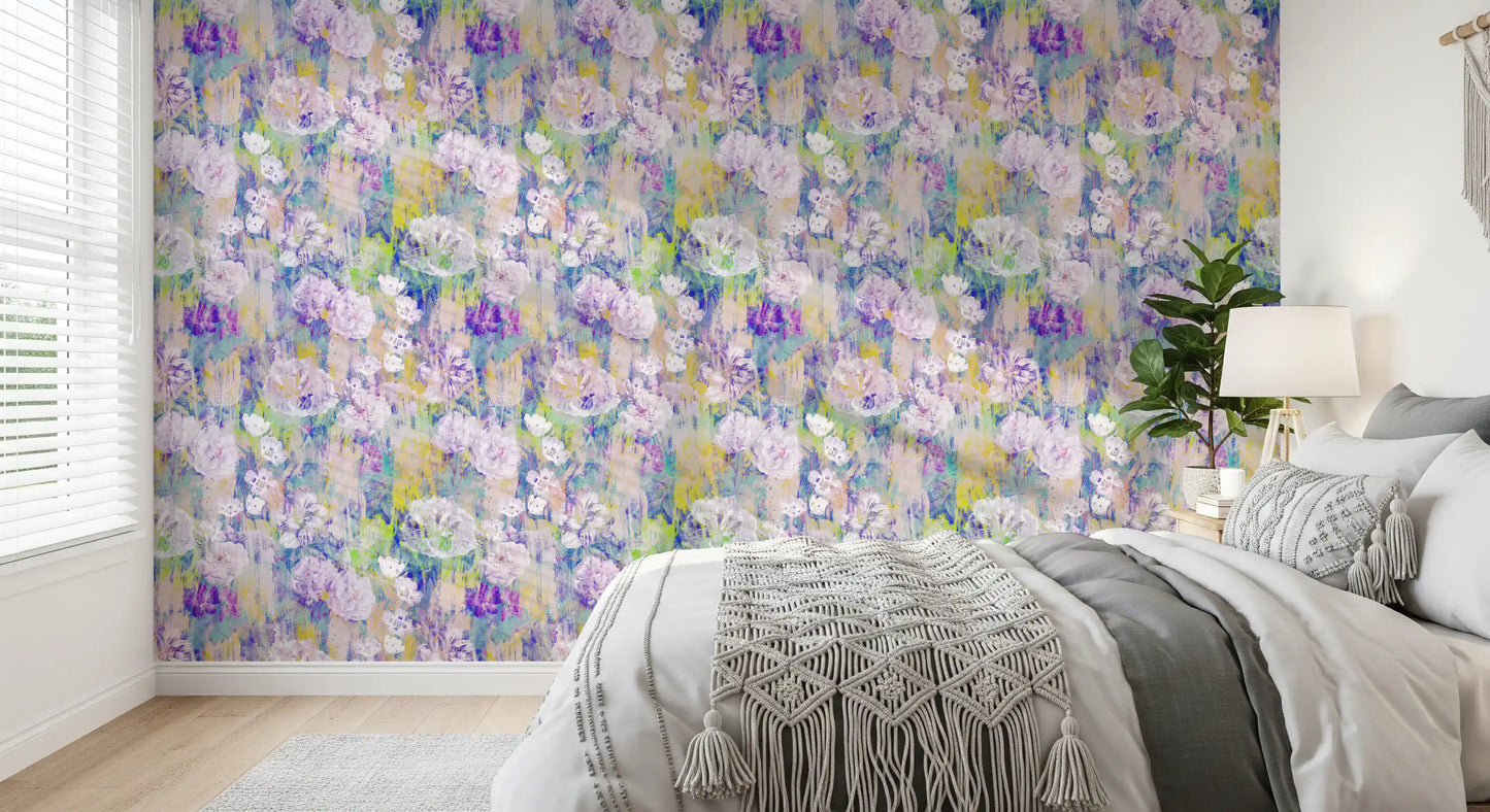 Abstract Painted Peony Bloom Wallpaper⁠
