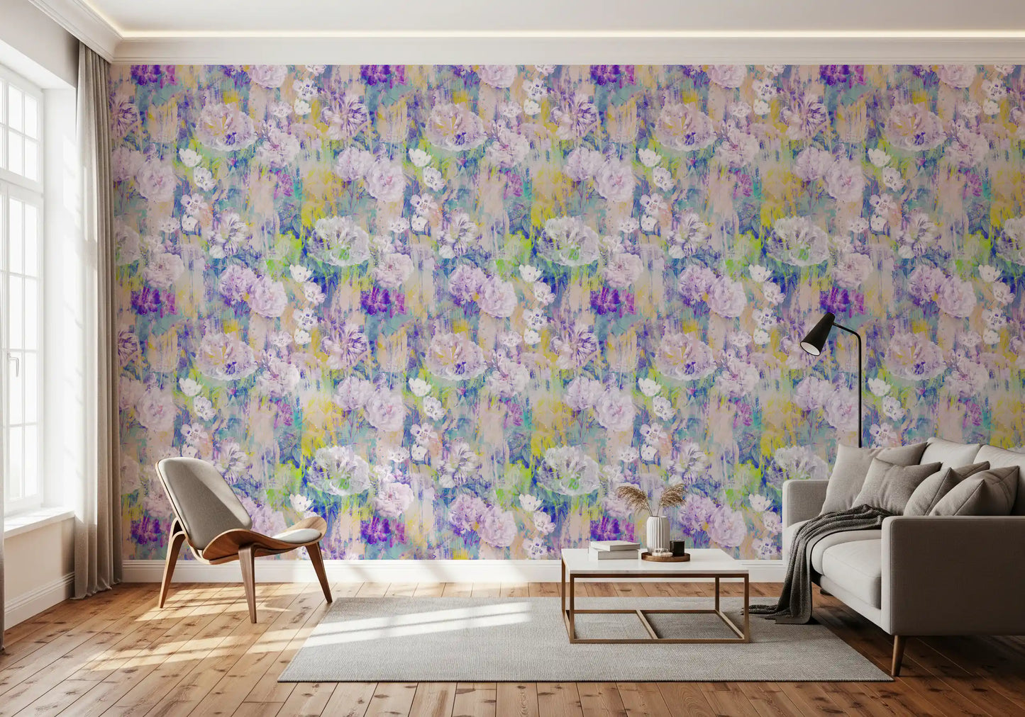Abstract Painted Peony Bloom Wallpaper⁠