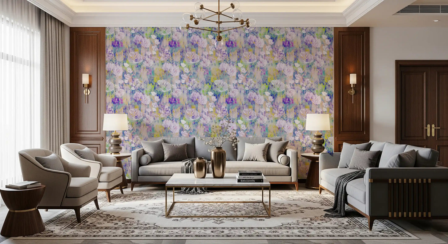 Abstract Painted Peony Bloom Wallpaper⁠