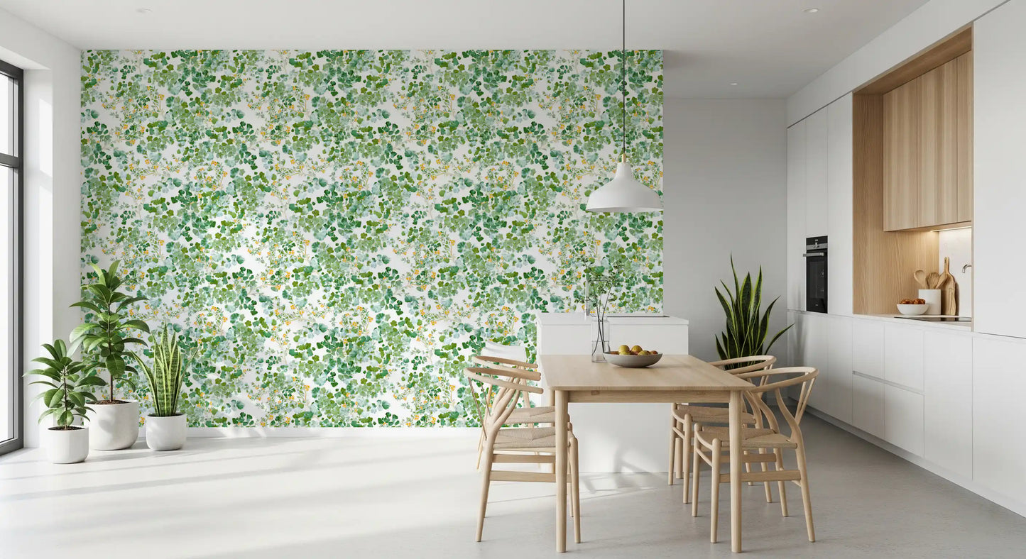 Verdant Woodland Foliage and Berries Wallpaper⁠