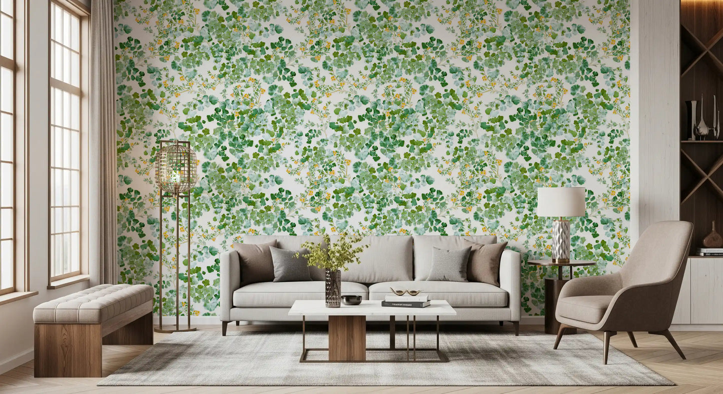 Verdant Woodland Foliage and Berries Wallpaper⁠