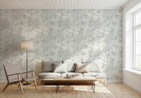 Monochromatic Tropical Palm Foliage Wallpaper⁠