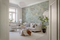 Botanisk sommerfuglehave-tapet