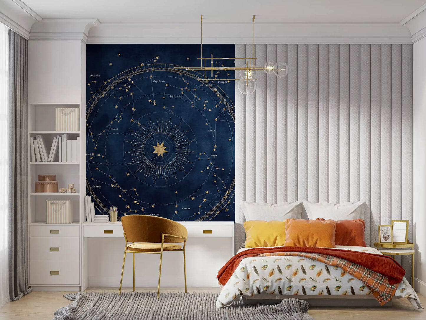 Cobalt Astro Wheel Wall Mural