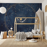 Cobalt Astro Wheel Wall Mural