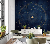 Cobalt Astro Wheel Wall Mural