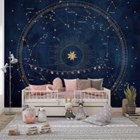 Cobalt Astro Wheel Wall Mural
