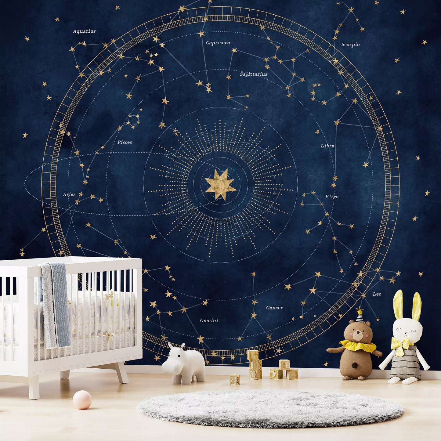 Cobalt Astro Wheel Wall Mural