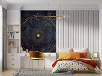 Indigo Astro Wheel Wall Mural