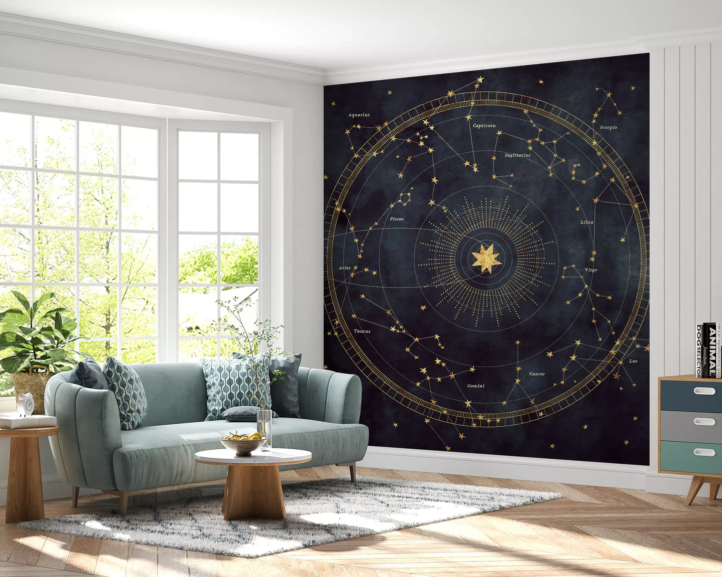 Indigo Astro Wheel Wall Mural