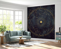 Indigo Astro Wheel Wall Mural