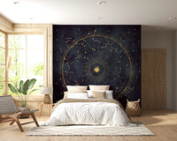 Indigo Astro Wheel Wall Mural