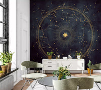 Indigo Astro Wheel Wall Mural