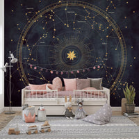 Indigo Astro Wheel Wall Mural