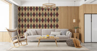 Winter Heritage - Argyle Harlequin Geometric Timeless - Rich Warm Tones Wallpaper⁠