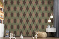Winter Heritage – Klassisk diamanttapet med argyle-harlekinmønster i bløde, afdæmpede farvetoner