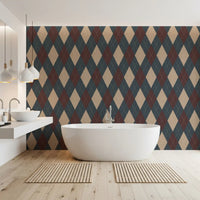 Winter Heritage - Argyle Harlequin Classic Diamond - Crisp Cool Tone Wallpaper⁠