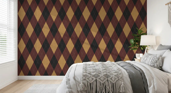 Héritage hivernal – Argyle arlequin classique à losanges – Mélange sombre et mystérieux de papier peint