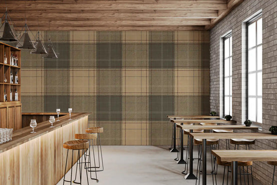 Winter Heritage – Tartan-Karomuster in warmen Erdtönen als Tapete