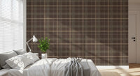 Winter Heritage – Karierter Tartan im Fensterscheibenmuster – Tapete in sanftem Taupe-Mix