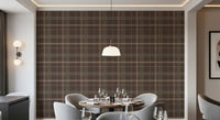 Winter Heritage – Karierter Tartan im Fensterscheibenmuster – Tapete in sanftem Taupe-Mix