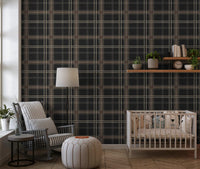 Héritage hivernal – Papier peint à carreaux tartan fenêtre, audacieux et très contrasté