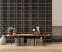 Héritage hivernal – Papier peint à carreaux tartan fenêtre, audacieux et très contrasté