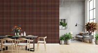 Winter Heritage – Karierter Tartan mit Fensterscheibenmuster – Tapete in dunklem, stimmungsvollem Farbton