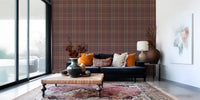 Winter Heritage – Karierter Tartan mit Fensterscheibenmuster – Tapete in dunklem, stimmungsvollem Farbton