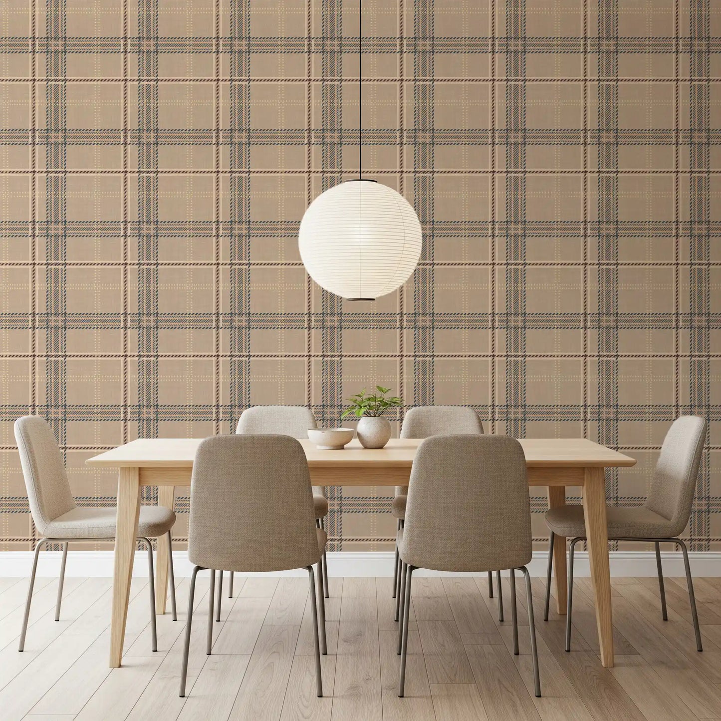 Héritage hivernal – Tartan à carreaux fenêtre – Papier peint bleu indigo vif