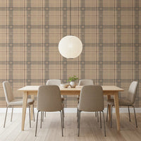 Héritage hivernal – Tartan à carreaux fenêtre – Papier peint bleu indigo vif