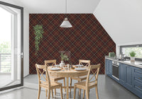 Héritage hivernal – Treillis tartan à carreaux quadrillés – Mélange sombre et mystérieux de papiers peints