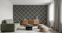 Héritage hivernal – Treillis tartan à carreaux en grille – Papier peint aux tons froids et lumineux