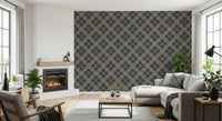 Héritage hivernal – Treillis tartan à carreaux en grille – Papier peint aux tons froids et lumineux