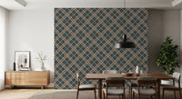 Héritage hivernal – Treillis tartan à carreaux en grille – Papier peint aux tons froids et lumineux