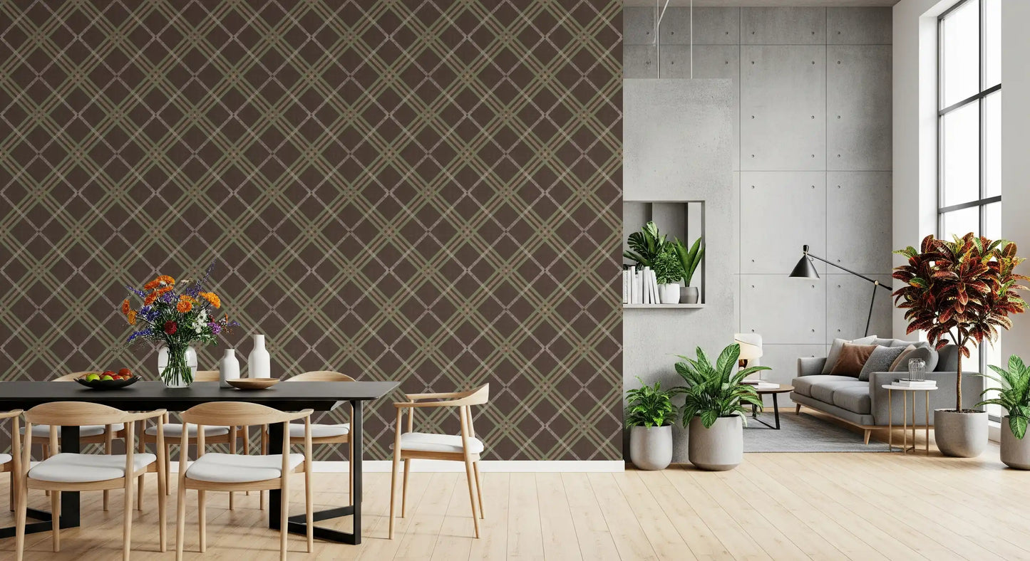 Héritage hivernal – Papier peint à carreaux tartan, treillis et quadrillage dans des tons doux et subtils