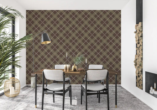 Héritage hivernal – Papier peint à carreaux tartan, treillis et quadrillage dans des tons doux et subtils