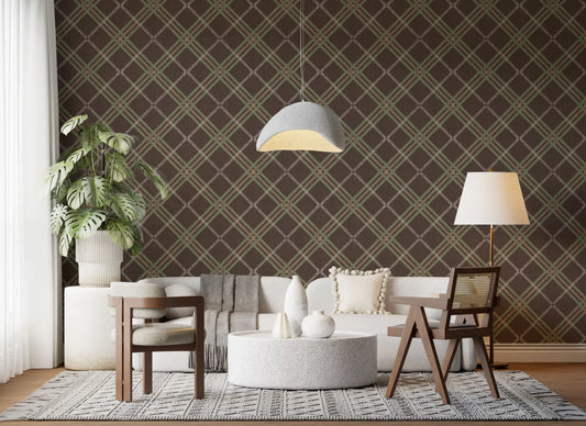 Héritage hivernal – Papier peint à carreaux tartan, treillis et quadrillage dans des tons doux et subtils