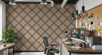 Héritage hivernal – Treillis tartan à carreaux en grille – Papier peint aux teintes profondes et intenses