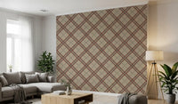 Héritage hivernal – Treillis tartan à carreaux en grille – Papier peint aux teintes profondes et intenses