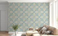 Papel tapiz floral fluido Azure