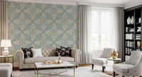 Papel tapiz floral fluido Azure