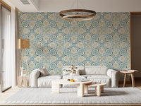 Papel tapiz floral fluido Azure