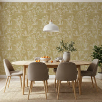 Chinoiserie-Garten mit Vogelkäfig-Tapete