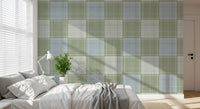 Heritage Plaid – Tartan-ruudullinen pellava – Niitynvihreä ja sininen tapetti